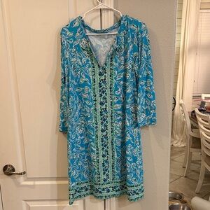 Lilly Pulitzer Aqua and Lime Floral dress